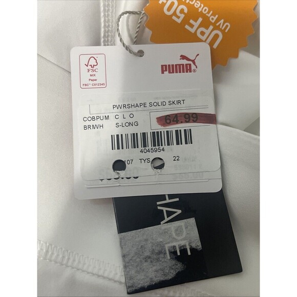 PUMA PWRSHAPE Solid Skirt Small Long White NEW Skort Performance Athletic Golf - Picture 7 of 13